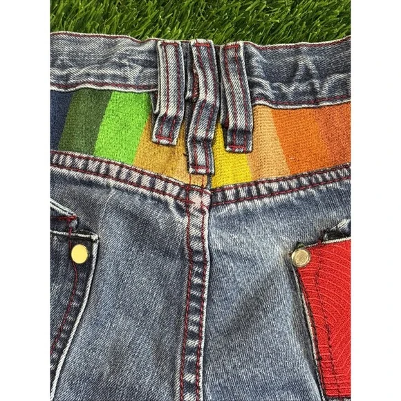 VTG Coogi Jeans Mens 36x33 Blue Y2K Hip Hop Baggy Embroidered Colorful Tag 34x32